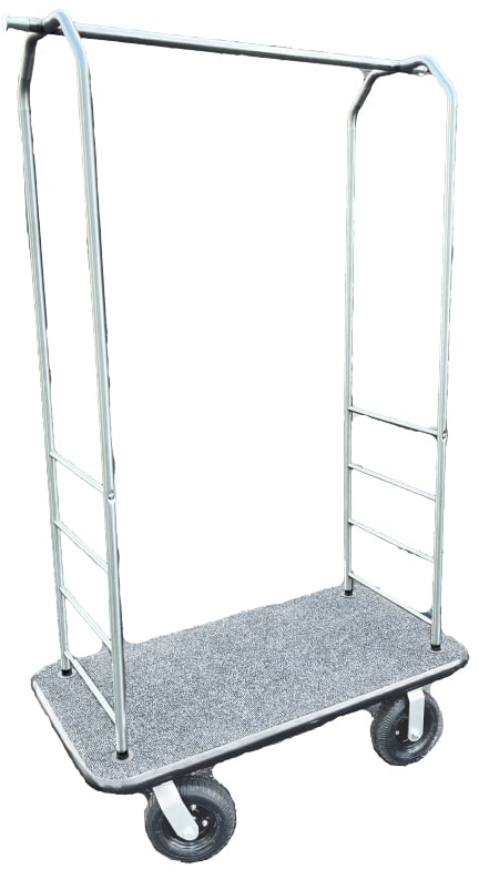 GuestSupply US | Bellman Cart Chrome, Gray Bumper, 8in Gray